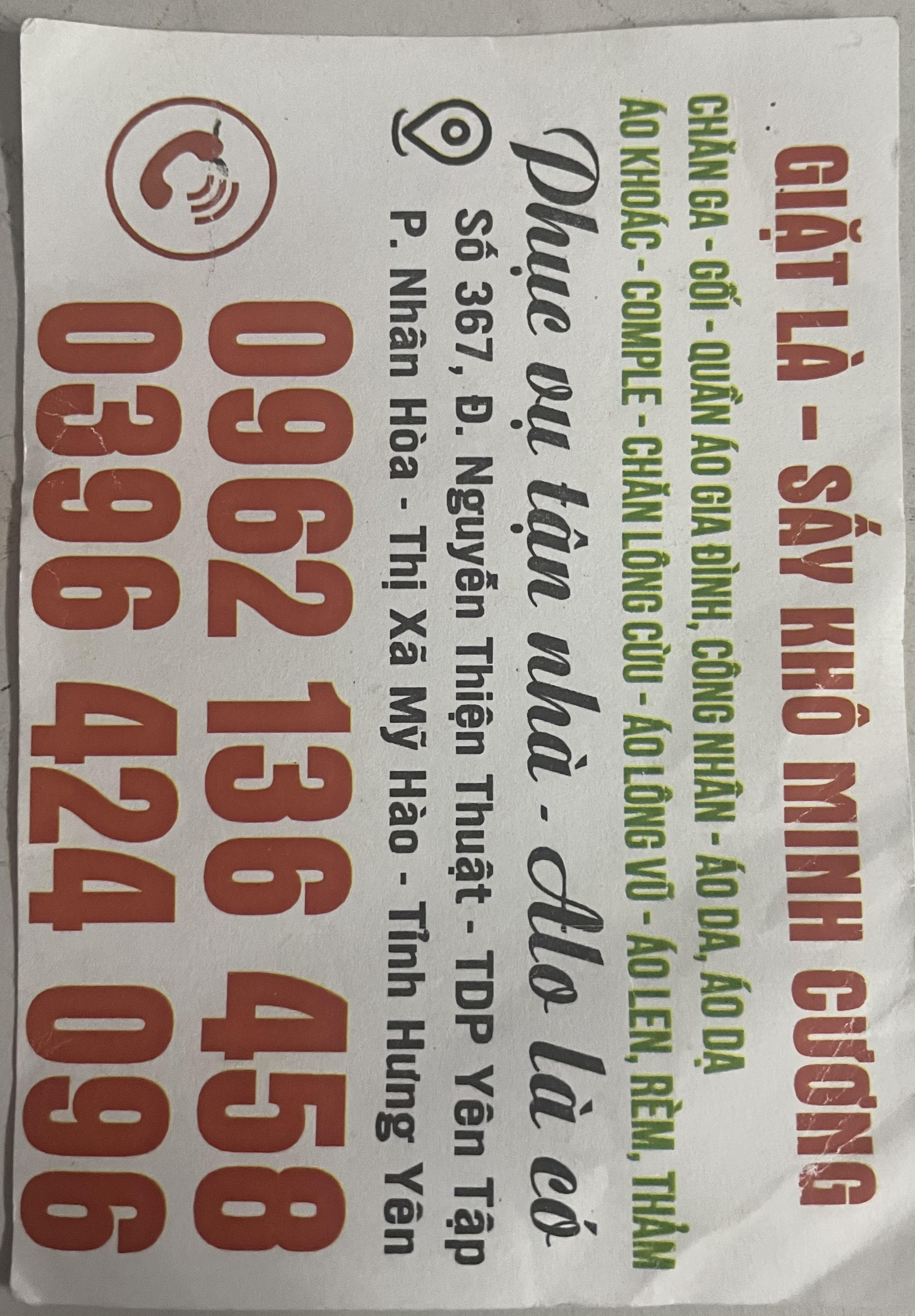 Giặt là - Sấy khô - Minh Cương