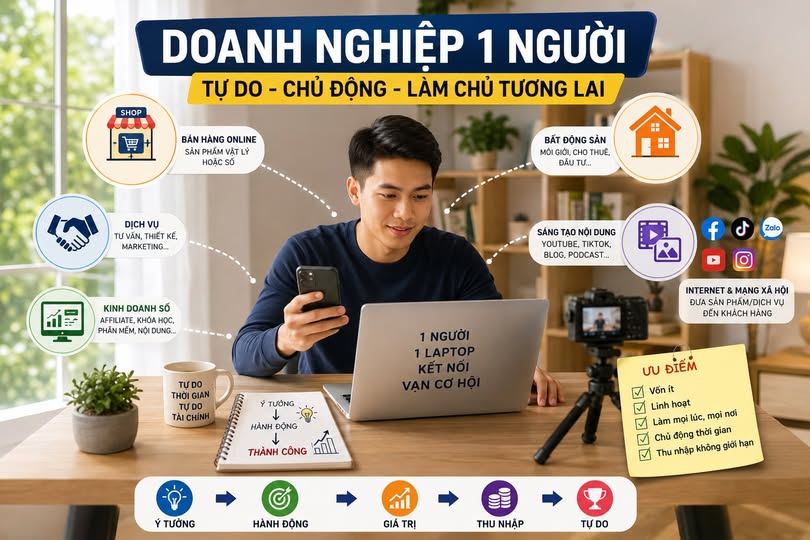 “DOANH NGHIỆP 1 NGƯỜI” - XU HƯỚNG MỚI MỞ RA CƠ HỘI KHỞI NGHIỆP CHO NGƯỜI DÂN MỸ HÀO – PHỐ NỐI